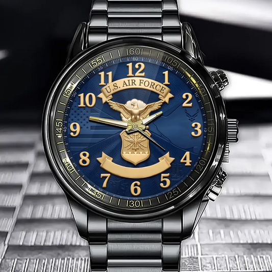 Custom Military Watch - Personalized Name Gift For Veterans - Honor In Every Second