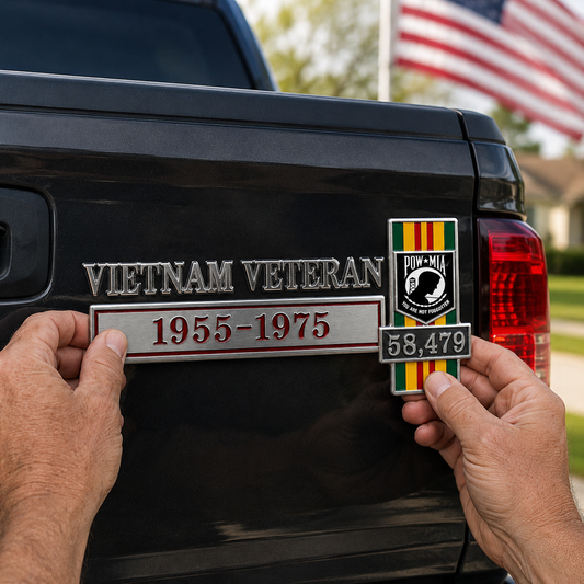 49% OFF🔥 Patriotic Service Car Emblem - 3D Metal Badge Decal For Veterans, First Responders & Retired Heroes