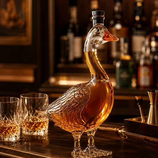 3D Sculpted Goose Glass Decanter - Elegant Liquor & Whiskey Bottle For Bar, Home Decor