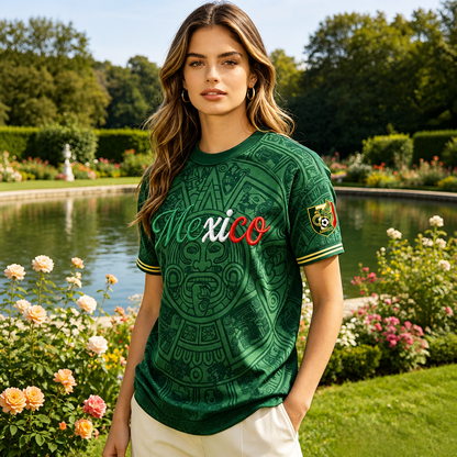 Mexico Football Lover T-Shirt - Women’s Green Printed Game Day Tee